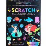 4AKID A5 Creative Color Scratch Art Cards For Kids - Mermaids