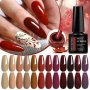 7ML Gel Nail Polish Brown Earth Coffee Color Series Semi Permanent Uv Gel Chocolate Autumn Winter Nail Art Gel Varnish.