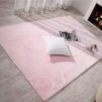 Smte Quality Fluffy Rabbit Skin Warm soft Rug Carpet 1.6M X 2.3M Pink With Keychain