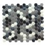 Mosaic Tile - Glass MINI Hexagon Black & Grey Mix 303X275 Per Sheet