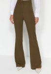 Spanish Leg Flare Woven Trousers - Khaki