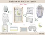 Cot Duvet Bedding Ellie Elephant And Moon Sleeping Yellow Set