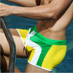 Green Yellow And White Boxer Trunks