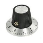 Knob-number DIAL6MM Shaft - Black And Silver Knob W Number Dial