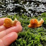 2PCS Realistic Snail Resin Ornaments Miniature Landscape Accents Succulent Plant Decoration Artistic Home & Garden Decor Charmin