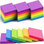 Vibrant 6-ROLL Pack Fluorescent Sticky Notes - Eye-catching Colors For Effective Study & Office Organization