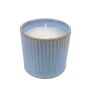 H&s - Candle In Glazed Stoneware Pot - 7X6CM - Sky Blue