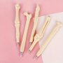 5PCS Halloween Skeleton Bone Ballpoint Pens Cartoon Bone Design Plastic Writing Pens For School And Office Supplies