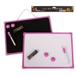 2-IN-1 Educational Whiteboard / Chalkboard For Learning - Pink