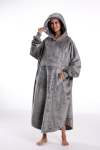 Light Grey Oversized Floor-length Body Blanket Hoodie