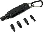 Multi Tool Screwdriver Hex Bit Carrier With Carabiner Keychain
