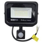 Floodlight With Sensor Black 50W 6000K