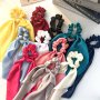 3pcs Knotted Bow Satin Ribbon Scrunchies Set - | Elastic Hair Tie | Women's Simple Ponytail Hair Accessories