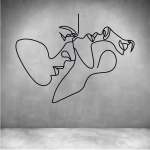 Couple Love One Line Drawing - Rust Coat L 600 X H 451 Mm