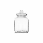 Regent Square Ribbed Glass Canister With Glass Lid 3.65LT