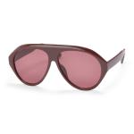 Burgundy Oversized Aviator Sunglasses