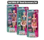 Fashion Doll With Diy Bead Accessory Set