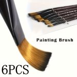 6PCS Professional Artist Paint Brush Set - Versatile For Acrylic Oil & Watercolor Painting - Includes Variety Of Shapes & Sizes
