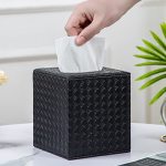 Black Tissue Box Cover Square Tissue Box Holders For Bathroom Accessories