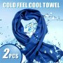 2PCS Quick-dry Cooling Towels - Ultra-soft Microfiber Breathable Mesh For Fitness Yoga & Outdoor Activities Perfect Gift For Halloween Christmas Thanksgiving New Year