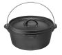 - Cast Iron Flat Potjie Pot - Black