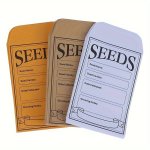 20 50PCS Resealable Cowhide Paper Self-adhesive Packaging Seed Storage Envelope Seed Storage Bag Vegetable And Flower Collection