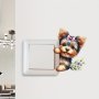 Contemporary Cartoon Dog Light Switch Wall Sticker 1PC Vinyl Self-adhesive Anime Pet Decal Easy Apply & Remove For Bedroom Bathroom Decor