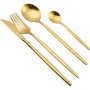 Authentic Flatware Dinner Set 24 Piece Gold