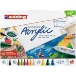 Edding - Permanent Acrylic Creative Set 12 Plus A4 Atist Pad 10 Sheet