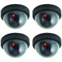 Fake Security Camera Dummy Cctv With Flashing Light Burglar Deterrent - 4 Piece