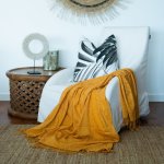 Chenille Throw - Plain Butterscotch - 130 X 180 Cm