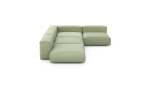 Four Module Corner Sofa - Linen - Olive - 241CM X 346CM