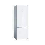 Bosch Serie 6 Fridge – 505 Litre No-frost Bottom Freezer Combination Glass Doors White Side Panels Steel Look