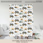 Personalised Fleece Blanket Construction Building