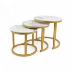 3 Piece Coffee Table Gold