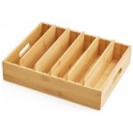 Adjustable Dividers Bamboo Drawer Organizer Tray For Kitchen room