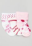 PoP Candy 3 Pack Printed Socks-white & Pink