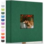 Artfeel Photo Album Self Adhesive Scrapbook Album For 3X5 4X6 5X7 8X10 Pictures 40 Pages Linen Cover With Display Window Diy Pho