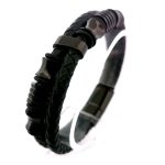 Men's "switch Lanes" Leather Bracelet - 21 Cm