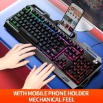 Yindiao V2 Computer Wired Keyboard E-sports Gaming Typing Office Universal USB Plug-in Hair Light Keyboard Available For Windows