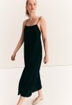 Tie-detail Throw-on Dress - Black