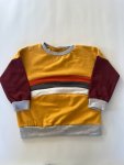 2-3 Yrs Rainbow Sweater Mustard With Maroon Sleeves
