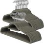 50 Pack Grey Non-slip Velvet Space Saver Flocked Hangers