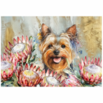Deco Print Yorkie And Proteas