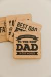 Four Wooden Coasters "best Dad" - Afrikaans