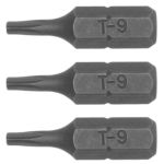 - 3PC 1 4 Inch Drive Hex TX09 Torx Bit 25MM - TX2500903