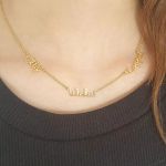 CNE107527G - Gold Plated Sterling Silver Personalized Three Name Letter Necklace