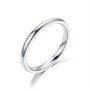 Stainless Steel Round Rings Classical Plain Stackable Wedding Ring Size 5- 12