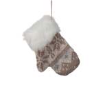 Hanging Brown Knitted Mitten 8X2X14CM