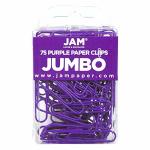 Jam Paper Colorful Jumbo Paper Clips - Large 2 Inch - Purple Paperclips - 75 PACK